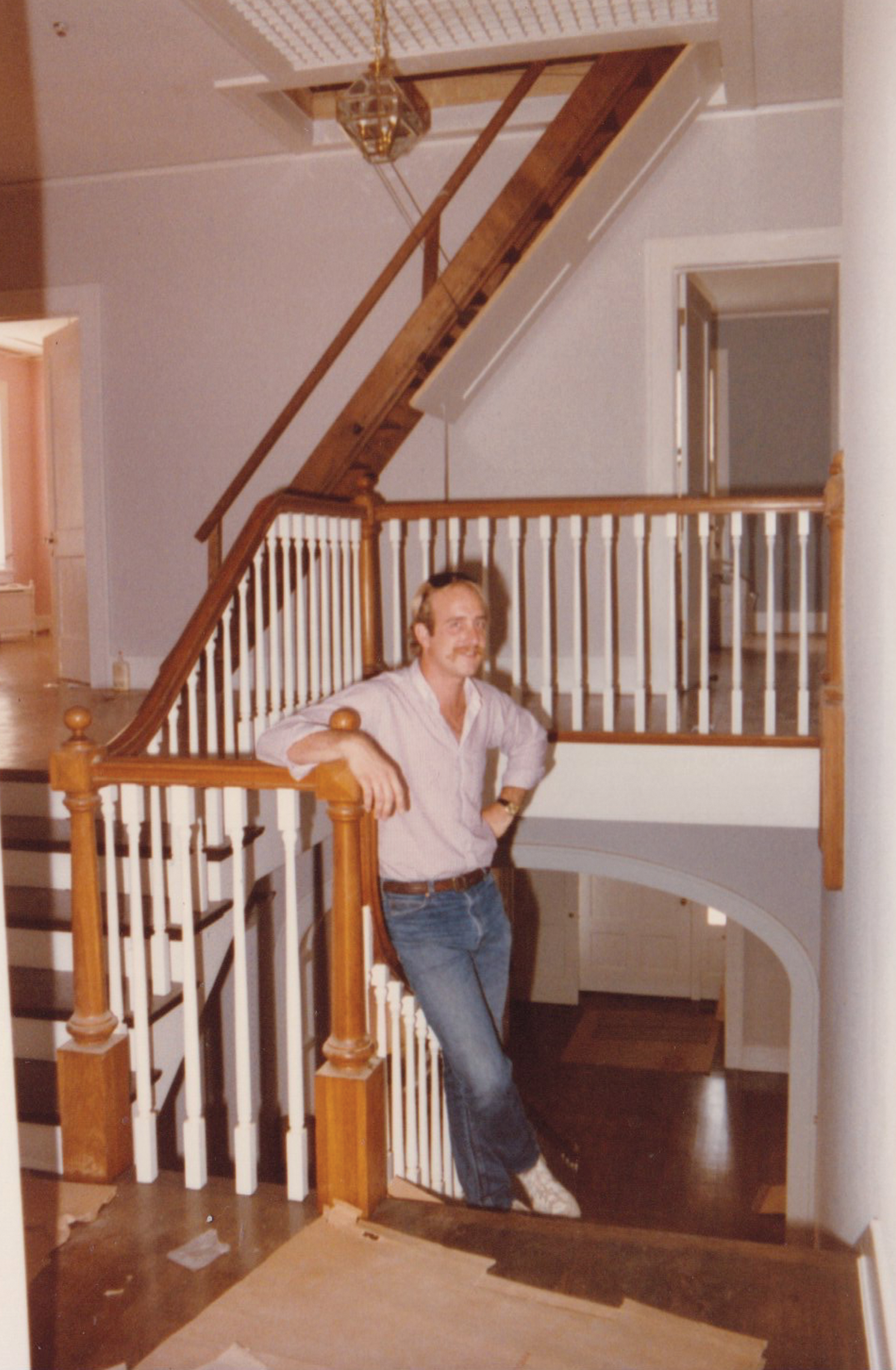 Admiring a finished staircase